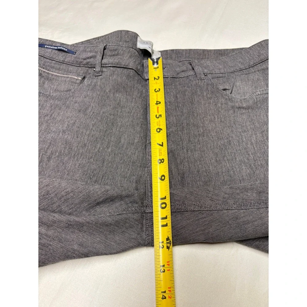Teleria Zed Cobra 19 Grey Textured Pants Mens 38X29 Made in Italy Straight Leg